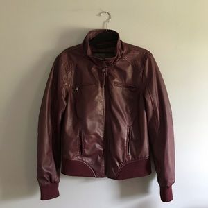 Ci Sono Burgundy Leather Jacket